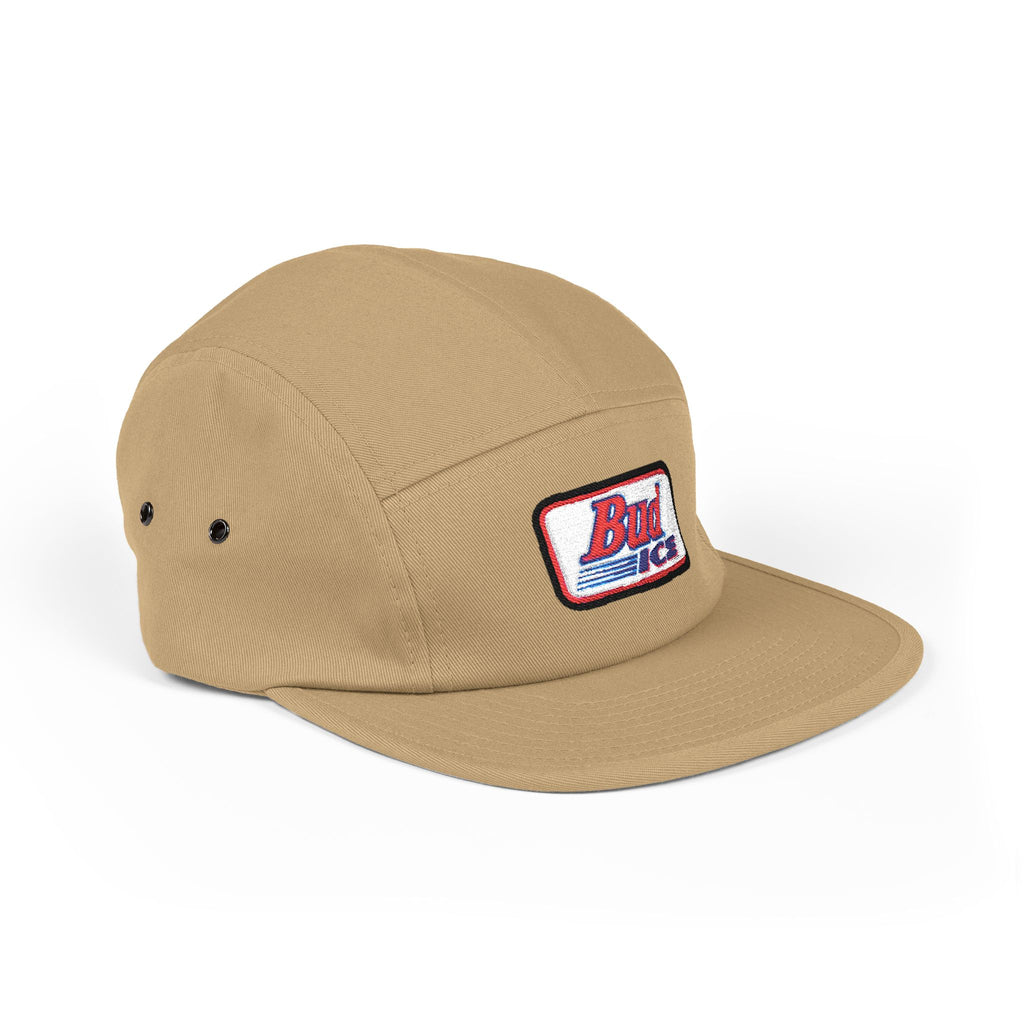 Embroidered Bud Ice Patch 5-Panel Cap — Retro Beer Logo Hat