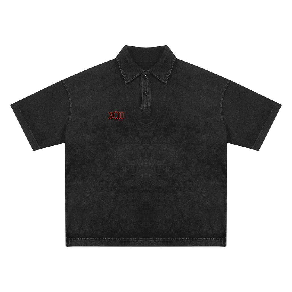 CRYPTIK93 Heavyweight Snow-Washed Polo T-Shirt