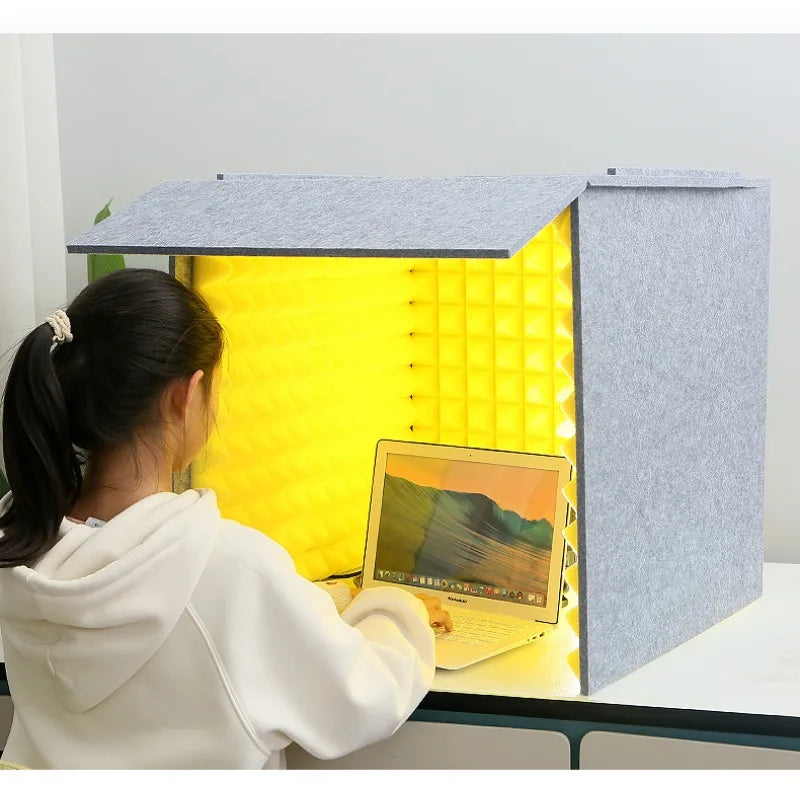 Portable Desktop Recording Studio Noise Reduction Cover for Home Office Reading Sound Insulation