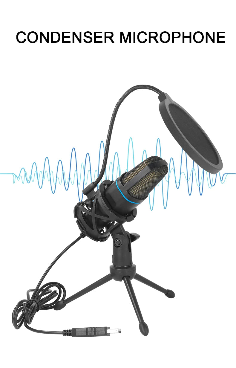 Omega House Beats USB Microphone RGB Condenser Gaming Mic