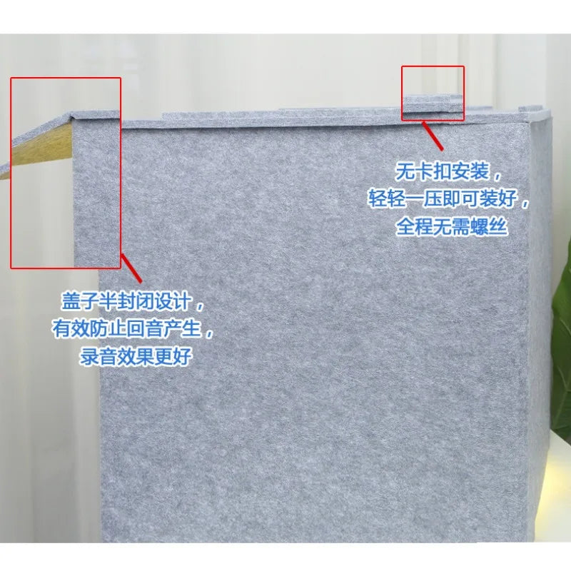 Portable Desktop Recording Studio Noise Reduction Cover for Home Office Reading Sound Insulation