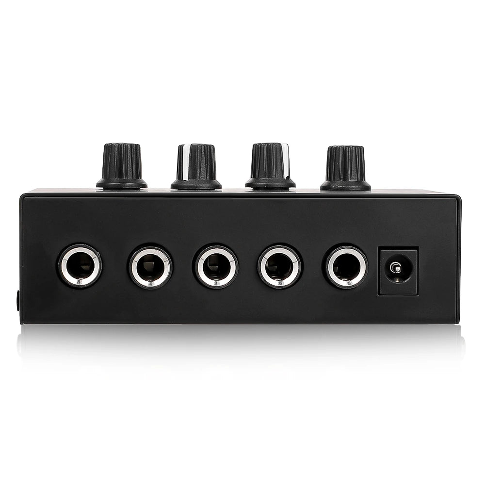 HA400 Mini Amplifier Headphone Amplifier 4 Channels Ultra-Compact Stereo Audio Amplifier Earphone Amplifier With Power Adapter