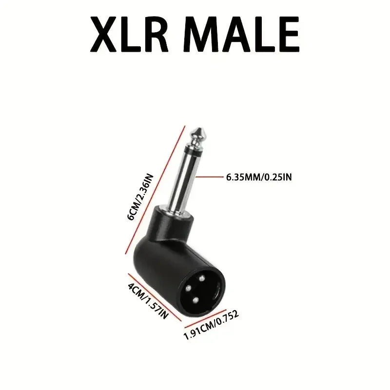 XLR Male to 6.35mm (1/4 Inch) Female Adapter - 3-Pin Balanced Audio Interface,Suitable for Microphones,Speakers,Audio Interfaces