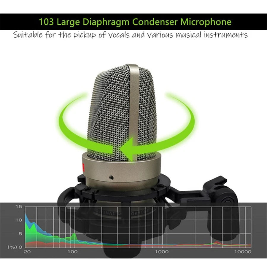 Condenser Microphone Professional Mic Recording Studio Sound For PC Computer Laptop Wired Karaoke Stand Mikrofon Audio Sing Mike