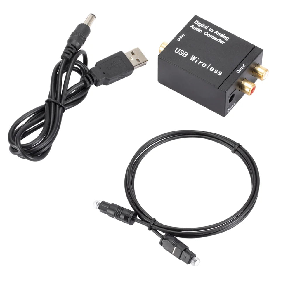 USB DAC Amplifier With Bluetooth Digital To Analog Audio Converter Optical Fiber Toslink Coaxial Signal To RCA R/L Audio Decoder