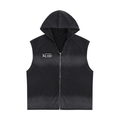 Vintage Washed Zip-Up Hooded Tank Top