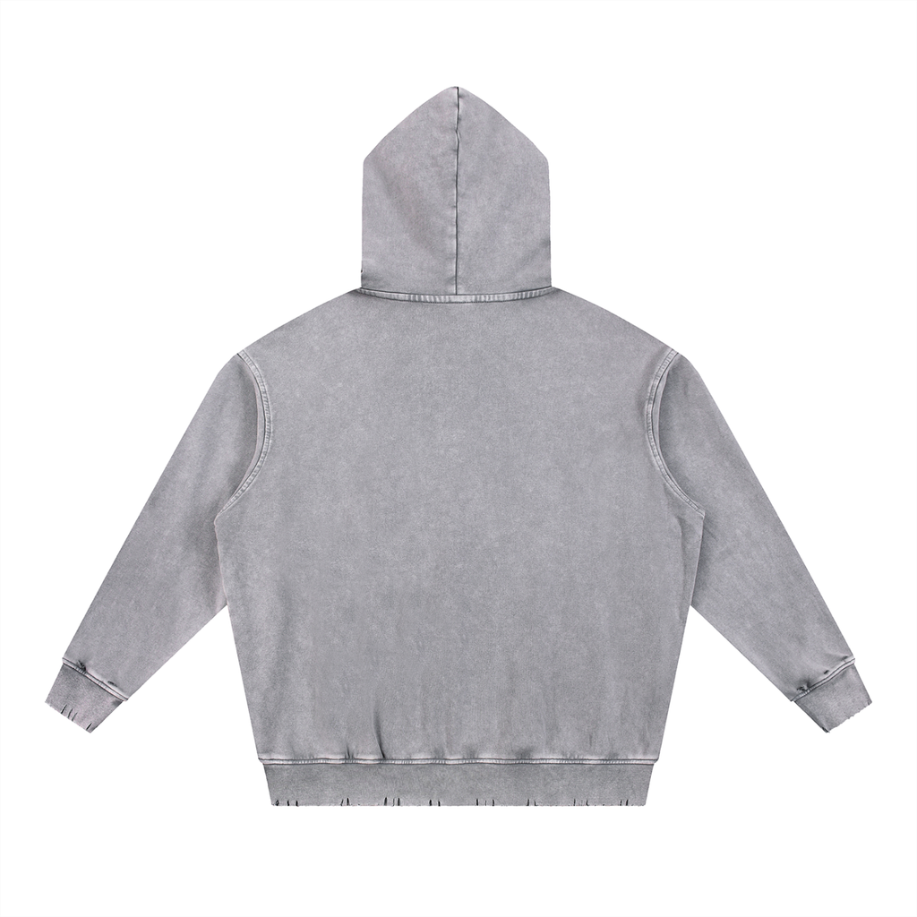 €R¥PTIK93 Snow Wash Hand-Frayed Heavyweight  Hoodie